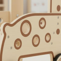 Wooden animal Pusher Early Learning animal Shopping Cart Sturdy Wood Wooden Shopping Cart for Nursery