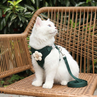 Vest Harness and Harness Leash Set for Dog Walking, Polyester No Pull Pet Harness, Secure Resistant Patterned Walking Harness for Outdoor Pet