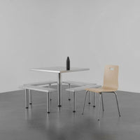 Quick-Service Restaurant Furniture Easy to Clean Cafeteria Dining Set Heavy Duty Restaurant Table and Chairs for Cafeteria, Cafe
