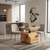 Multifunctional Mobile Folding Coffee Table Space Saving Convertible Coffee Dining Table for Small Apartment Dwellers
