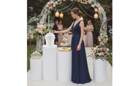 Dessert Table Pillar Cover Stretch Material Cylinder Pedestal Cover Round Plinth Slipcover Snug Fit Easy to Install for Weddings