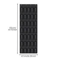 Hanging Pocket Organizer with Hooks Space-Saving Hanging Storage Organizer Heavy-Duty for Closet, Bedroom, Washroom