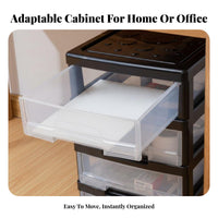 Multi-Level Rolling Cart Effortless-Gliding Drawers Vertical Rolling Storage