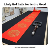 Thick Wax-Dyed Red Couplet Paper, Gold-Edged Blank Festive Xuan Paper, Handwriting, Wyrm Fish Pattern