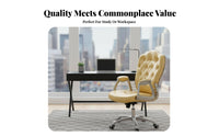 Upholstered Rolling Task Chair European Design Swivel Seat Adjustable Height