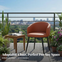 Rounded Back Dining Chair Easy Assembly Upholstered Seat High Weight Capacity