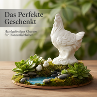 Miniature White Ceramic Chicken Figurines for Garden & Micro Landscape Decor