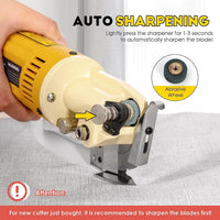 Electric Rotary Cutter Handheld Fabric Cutting Machine for Leather and Cloth, EU Plug