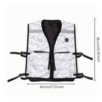 Adjustable Cooling Vest with Pockets Long-Lasting Zippered Cooling Vest Sleeveless Outerwear Lightweight for Outdoor Workers, Laborers, Construction Sites, Summer Wear