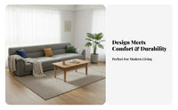 Straight-Line Settee Latex Filling Sofa Minimalist Design Couch for Pet Owners, Small Space Dwellers, Living Room, Apartment, Lounge Area