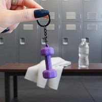 Lightweight Barbell Plate Keychain Cute Design Mini Weights Keychain Motivational Reminder for Couples, Backpack, Car Keys