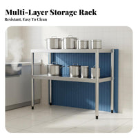 Stainless Steel Storage Rack Large Capacity Multi-Layer Kitchen Shelf Easy Assembly Metal Organizer Rack for Cooks, Adults, Garage, Office, Warehouse