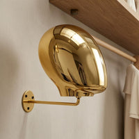 Wall-Mounted Mannequin Head Holder Reflective Wall Mounted Hairpiece Stand Metal