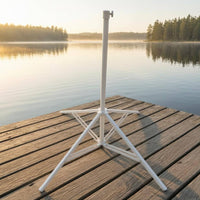 Triangular Braced Sun Umbrella Base 38 Mm Pole Size Four-Leg Umbrella Base Tall Center Tube Metal
