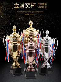 2024 New High-end Metal Trophy Wholesale Award Business Annual Meeting Alloy Trophy Gold-plated Champion Glory