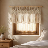 Macrame Curtain Handmade Boho Tapestry Bohemian Design for Guest House, Bedroom