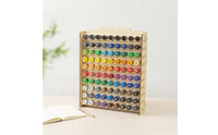 Large Capacity Paint Storage Rack Desktop Wooden Paint Organizer Laser-Cut Easy to Assemble for Crafters, Studio, Workshop
