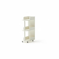 Multi-Tier Rolling Trolley Versatile Side Cabinet Raised Edges for Narrow Gaps