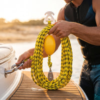 Marine Towing Rope Tow Harness with Pulley Self-Centering Boat Tow Rope with Float for Boaters, Kayakers, Water Sports, Boating