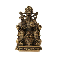 Chinese Wealth Figurine Detailed Brass Figurine Feng Shui Ornament for Collectors, Entryway