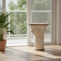 Console Table with Carved Base Vintage-Inspired Furniture Distressed Shabby-Chic for Entryway, Hallway