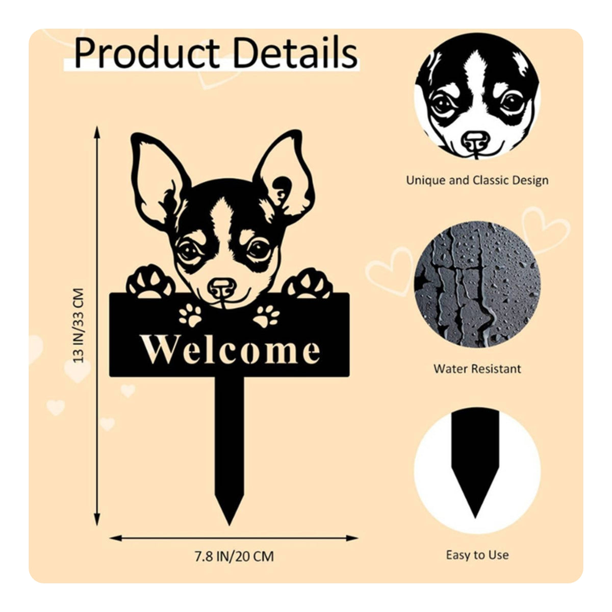 Paw Print Welcome Sign Decorative Outdoor Decor Easy to Install