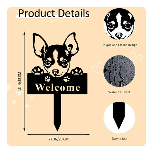 Paw Print Welcome Sign Decorative Outdoor Decor Easy to Install