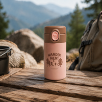 280ml Stainless Steel Water Bottle, Leakproof Thermal Flask, Flip-Top Travel Mug for Office & Car, Mini Insulated