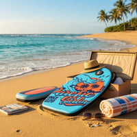 Easy to Inflate Inflatable Surf Board | Portable, Body Board with Leash, for Beach