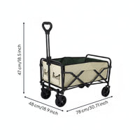 Foldable Wagon Swivel Wheels Collapsible Wagon Compact Fold for Picnics, Outings