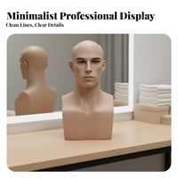 Realistic Male Head Model Long-Lasting Fiberglass Construction for Salon