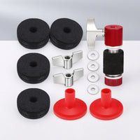 13 Pieces Replacement Hi-Hat Clutch Kit Knurled Hi-Hat Clutch with Felts Standard Cymbal Felt Sturdy for Drummers, Stage, Rehearsal Rooms, Practice Rigs