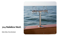Stainless Steel Fishing Rod Holder 2-in-1 Design Fishing Rod Holder Boat Mount Pole Rack Boating Accessory