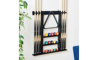 Pool Cue Rack with Accessory Storage Sturdy Pool Cue Rack Elegant for Home Bar