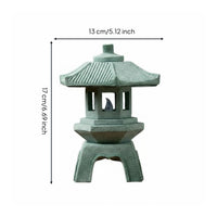 Miniature Stone Lantern Antique Finish Bonsai Decoration Handcrafted Look Tranquil Garden Pagoda Figurine for Hobbyists