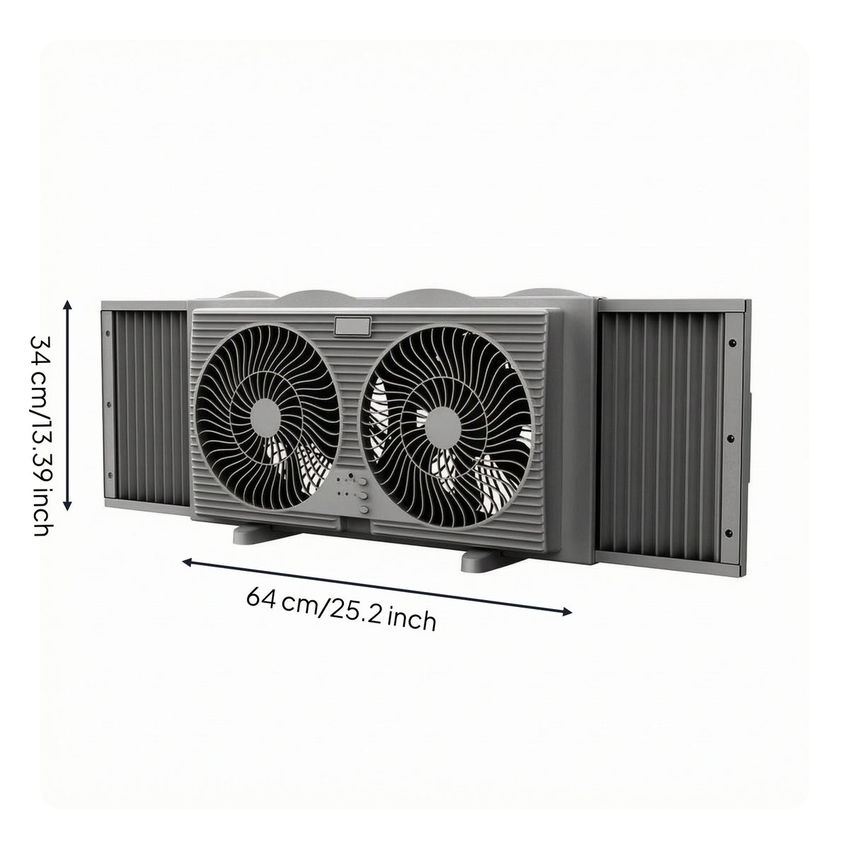 Indoor Ventilation Two-Fan-Fan Window Ventilator Included Power Adapter Reversible Window Fan Gray Home Appliance Easy Installation