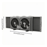 Indoor Ventilation Two-Fan-Fan Window Ventilator Included Power Adapter Reversible Window Fan Gray Home Appliance Easy Installation