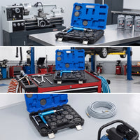 Disc Brake Caliper Tool Set with Carry Case Air-Powered Caliper Piston Rewind Tool Kit Universal Disc Brake Piston Compressor for Mechanics, Workshop