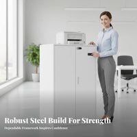 Lockable Drawers Low silhouette Metal Credenza Combination Lock Storage Cabinet Multifunctional Office Furniture sturdyDuty Construction for Administrators, Students, Workspace, Under Desk, Study Room