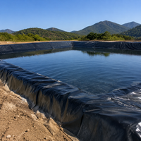 Smooth HDPE Pond Liner for Aquaculture Irrigation Reservoir Black 0.35mm Thick