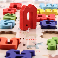 Interactive Wooden Puzzle Board Cognitive Wooden Puzzle Preschool Learning Board Movable for Toddlers