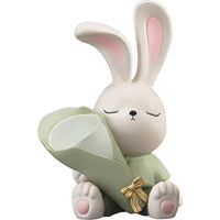Cream Style Rabbit Vase Ornament for Living Room TV Cabinet Dining Table Entryway Flower Arrangement Home Decor Birthday Housewarming Gift