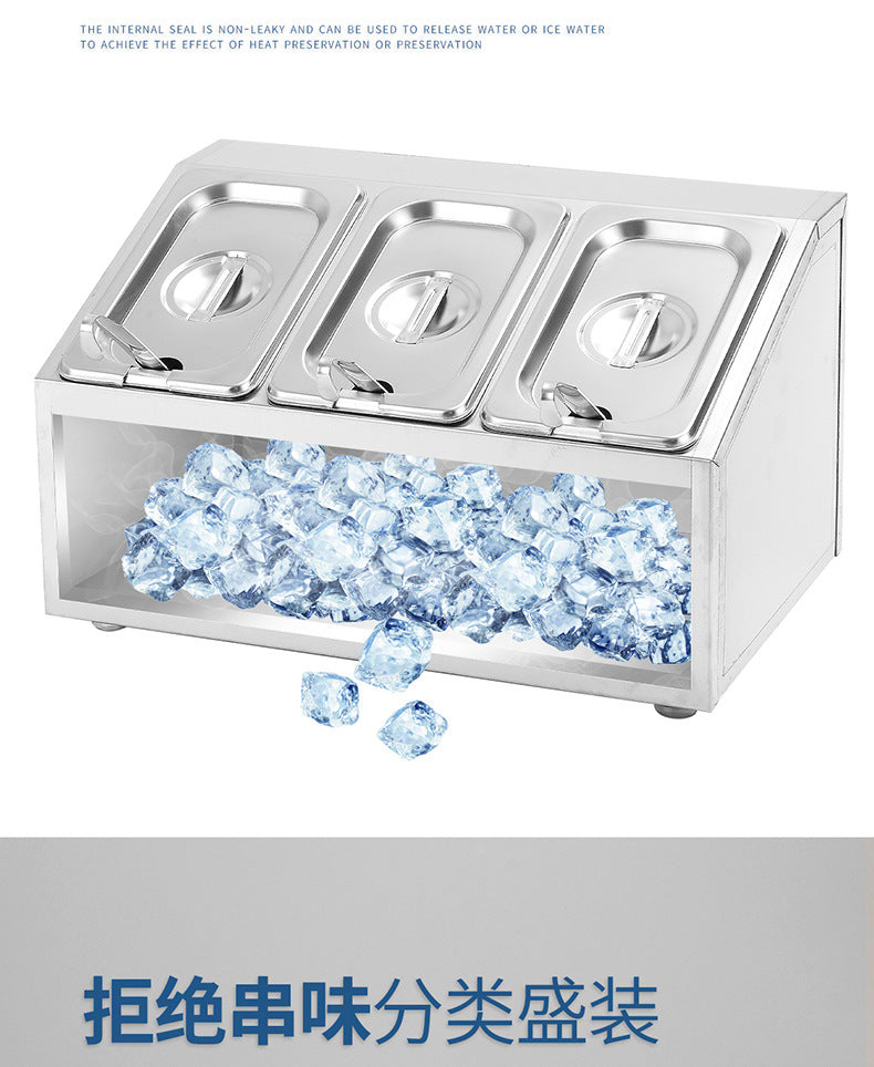 Commercial Stainless Steel Seasoning Box Set with Multiple Compartments
