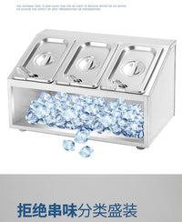 Commercial Stainless Steel Seasoning Box Set with Multiple Compartments
