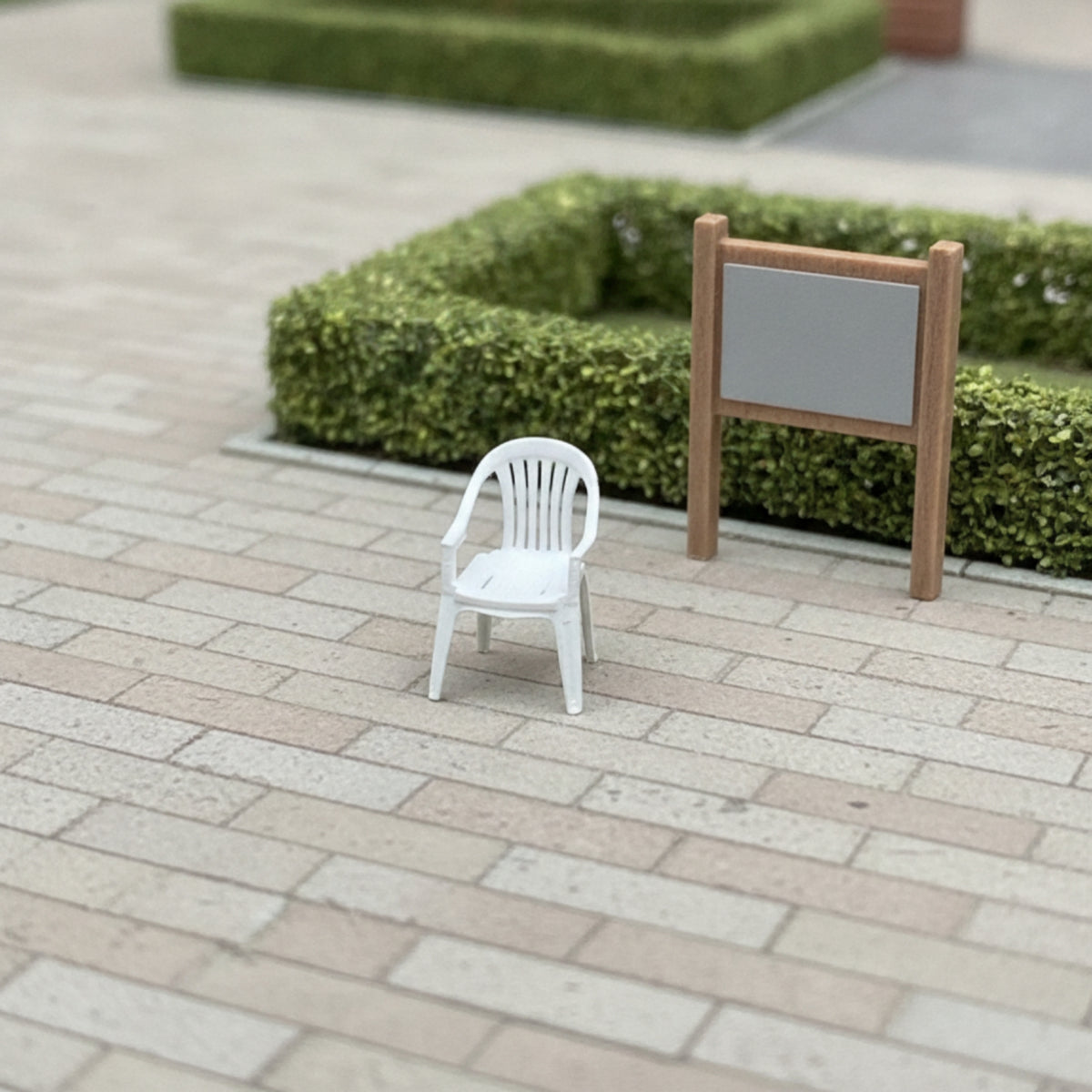 Molded 1:64 Scale Chair Armless Miniature Chair Model Decorative Furniture Sturdy for Hobbyists