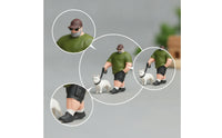 Man Walking Canine Figurine Dog Walking Figurine Portable Diorama Figure for Hobbyists