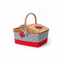 Handwoven Hamper with Handle Decorative Wicker Basket with Lid Versatile
