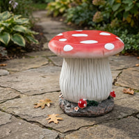 Mushroom Stool Ornament Whimsical Mushroom Stool Stone-Look for Courtyard, Patio
