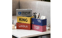 Long-Lasting Shipping Container Desk Organizer Practical Office Item