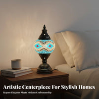 African Table Lamp Romantic Atmosphere African Stained Glass Vintage Influenced Bohemian Design Night Lamp for Bedroom, Living Room